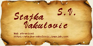 Stajka Vakulović vizit kartica